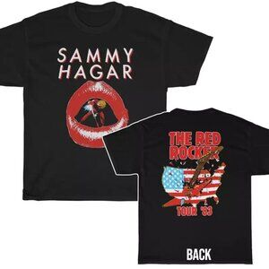 Vintage Sammy Hagar 1983 Red Rocker Tour Black T-Shirt, Gift for Music Fans 51